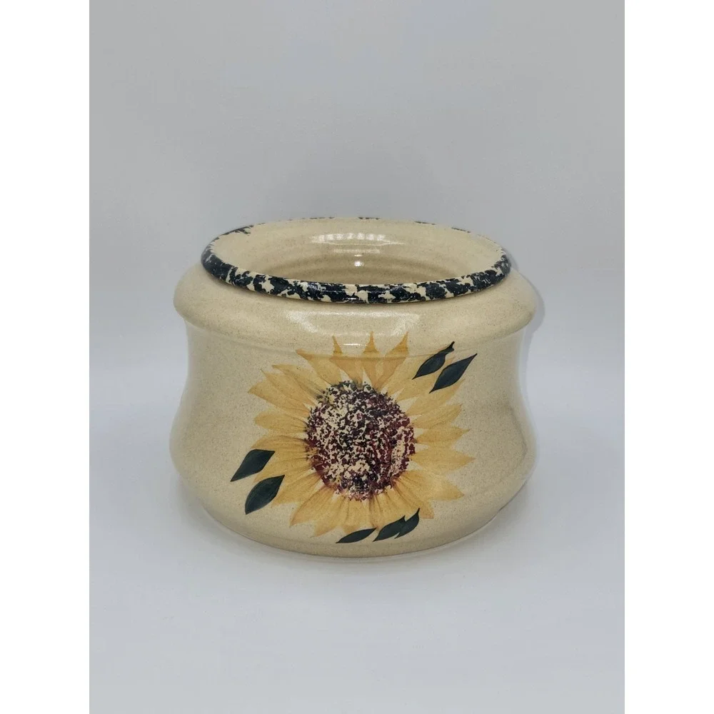 Contemporary Pottery Sunflower African Violet Self Watering Planter Handmade USA